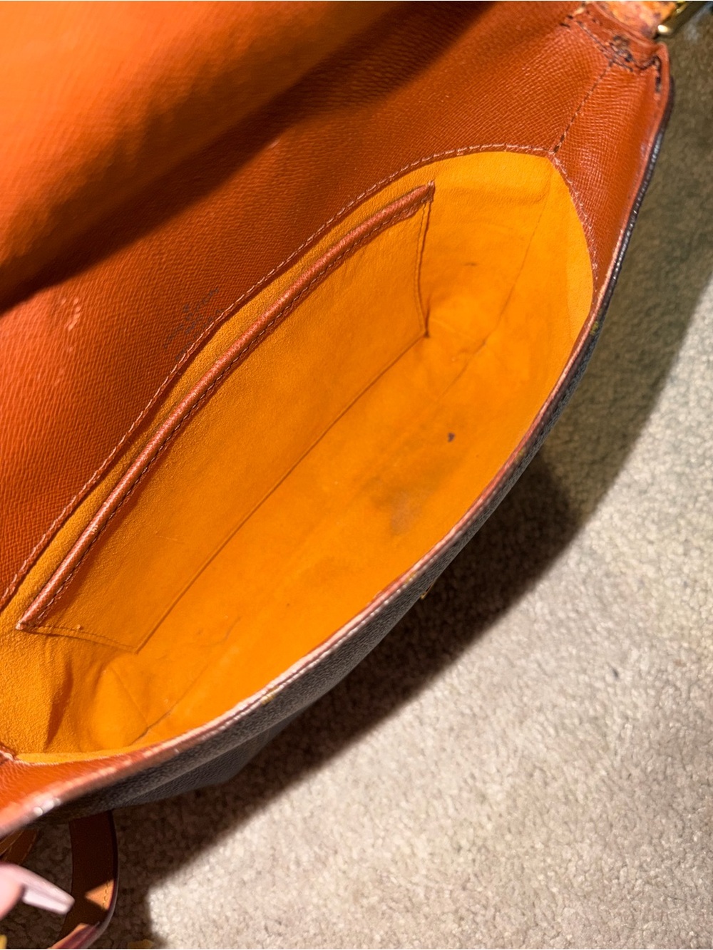 Louis Vuitton Monogram Crossbody Bag in Brown with Tan Strap - Picture 9 of 11